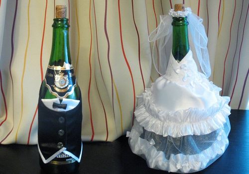Декупаж бутылки шампанского: свадебные своими руками, пошаговое фото, технику как сделать, МК как украсить