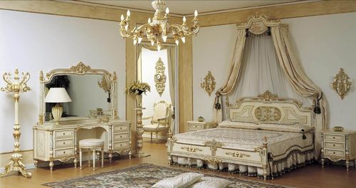 Итальянская спальня: мебель и гарнитур, фото настольных ламп и классических шкафов, покрывала