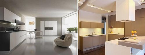 Кухни в стиле минимализм: фото, дизайн, стиль в интерьере гостиной, современные, белая, маленькая, небольшая, угловая, студия, шторы, видео