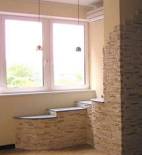 Отделка балкона искусственным камнем фото, декоративный камень на лоджии