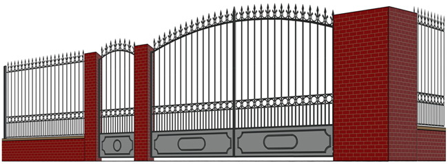 Решетчатые распашные ворота