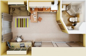 Дизайн квартиры студии 30 кв м: идеи оформления