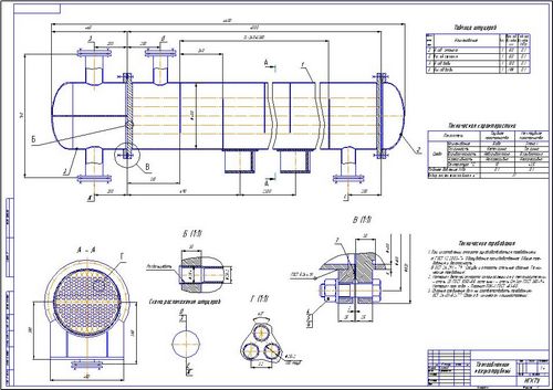 Чертеж теплообменника кожухотрубчатого теплообменника