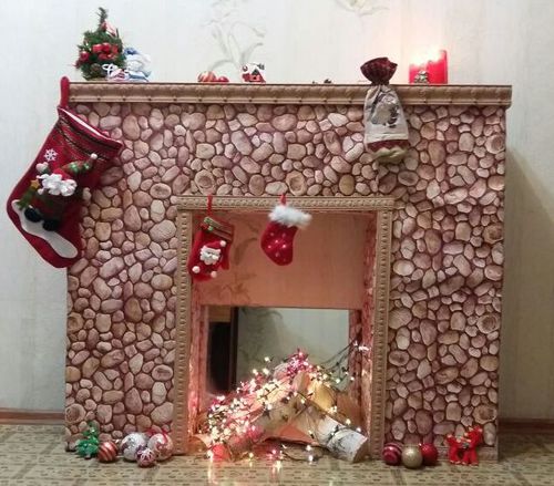 Камин из коробок своими руками: пошаговая инструкция с фото (камин, коробка, картон) Камин из коробок своими руками: пошаговая инструкция с фото