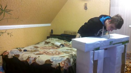 Камин из коробок своими руками: пошаговая инструкция с фото (камин, коробка, картон) Камин из коробок своими руками: пошаговая инструкция с фото