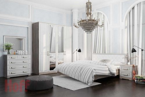 Белый спальный гарнитур (55 фото): белый глянец и винтажный с серебром в интерьере, классика со шкафом-купе, черно-белый гарнитур