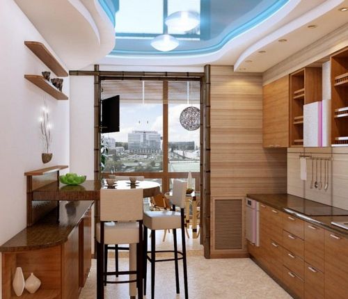 Дизайн кухни с балконом: фото маленькой кухни с выходом на балкон и дверью, интерьер, порог, планировка и ремонт, видео