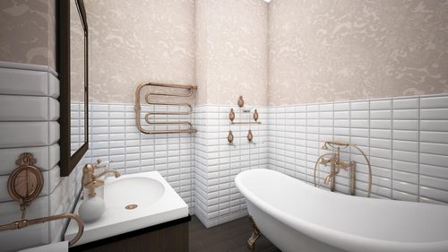 Обои в туалет (72 фото): дизайн покрытия под плитку в интерьере, отделка маленького санузла жидкими обоями, какие лучше выбрать
