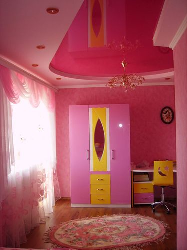 Потолок в детской комнате, фото. Оформление потолка в детской 