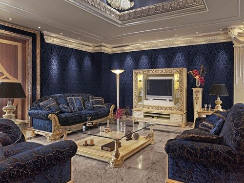 Зал в бело-синем: интерьер и фото, цвет и тона, темно-коричневая гостиная, украшение и оформление дизайна